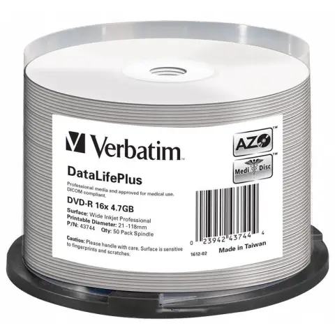 Verbatim DVD-R | 4.7 GB | x16 | 50szt | Do nadruku wide-3833265