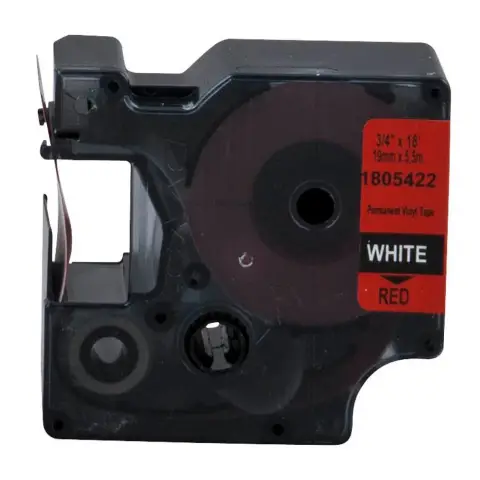 Dymo RHINO taĹ›ma winylowa 19mm biaĹ‚a na czerwonym