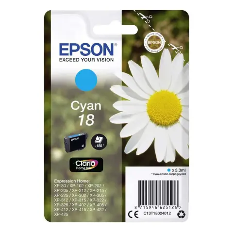 Epson T1802 - Tusz cyan do Epson XP-30, XP-33, XP-100, XP-102, XP-200, XP-202 ...