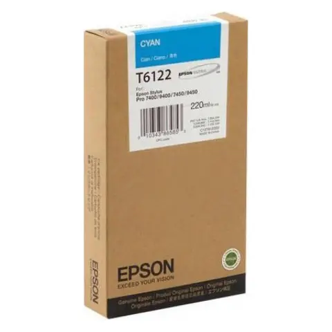 Tusz Epson T6122 Cyan do drukarek (Oryginalny) [220ml]