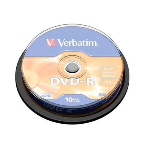 Płyty Verbatim DVD-R 4,7GB 16x  - Cake Box - 10szt. - Matt Silver