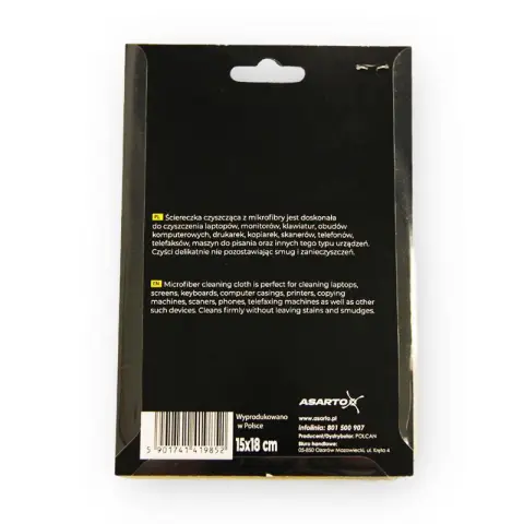 Asarto ściereczka czyszcząca z mikrofibry 15 x 18 cm (blister)-6901290