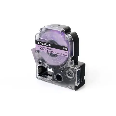 Taśma JetWorld Czarny na Pastelowo Purpurowym Zamiennik Epson 12mm x 8m LC-B4PZBP (LCB4PZBP)