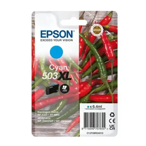 Epson 503XL cyan - Tusz cyan XL do Epson Expression Home XP-5200, XP-5205, WorkForce WF-2960, WF-2965