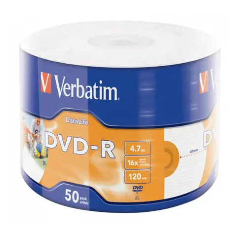 Płyty Verbatim Data Life iDVD-R - 4.7GB -  x16 - 50 szt.  - Do nadruku