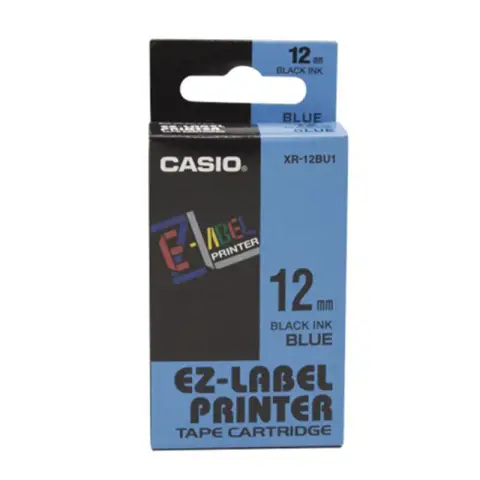 Casio taśma do drukarek etykiet do KL-60/120 | 12mmx8m | niebieska/czarny druk