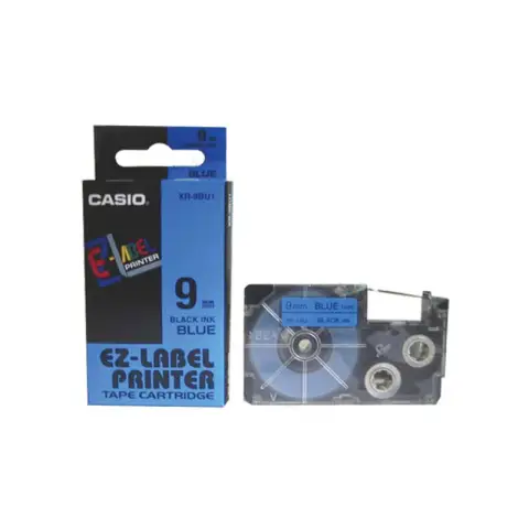 Casio taśma do drukarek etykiet do KL-60/120 | 9mmx8m | niebieska/czarny druk