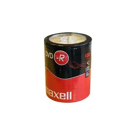 MAXELL DVD-R 4,7GB 100 szt.  w opakowaniu SHRINK. Prędkość zapisu 16X, 120 min.  Przeznaczenie nagrywanie Multimediów.