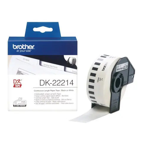 Taśma Brother ciągła papierowa biała, rozmiar 12mm x 30,48m