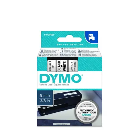 Dymo taśma do drukarek etykiet, D1 40913  czarny/biały 7m/9mm