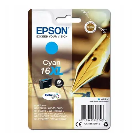 Tusz Epson T1632 XL  do   WF-2520NF/2530WF/2510WF | 6.5ml | cyan