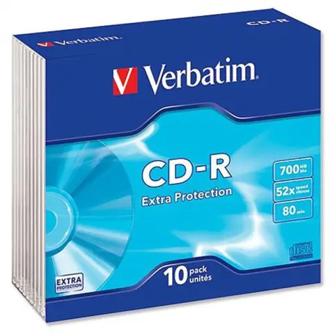 Płyty Verbatim CD-R 700MB x52 - Jewel Case AZO Crystal- 10szt.