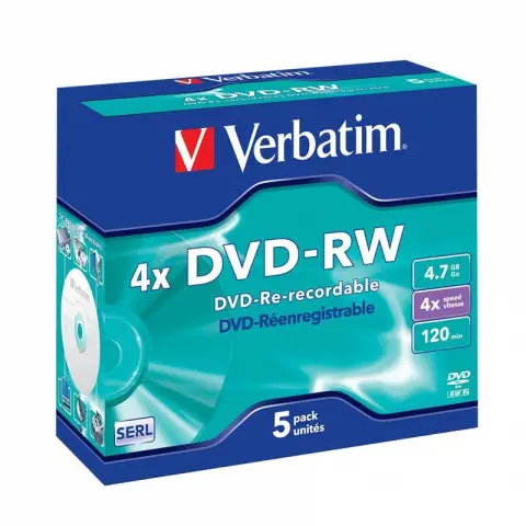 Płyty Verbatim DVD-RW 4.7GB x4 - Jewel Case Matt Silve - 5szt.