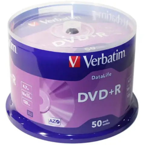 Verbatim DVD R | 4,7 GB | x16 | 50 szt.| matt silver | Datalife-3833276