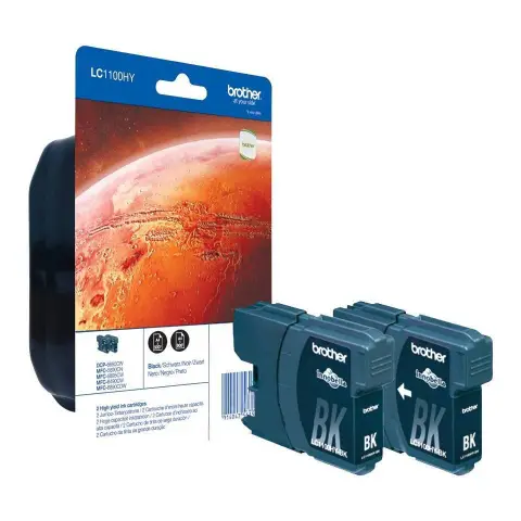 Tusz Brother LC1100BK Czarny do drukarek (Oryginalny) - DualPack - 2 szt.