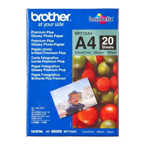 Papier fotograficzny Brother BP71GA4 błyszczący A4  20szt. 260g/m2