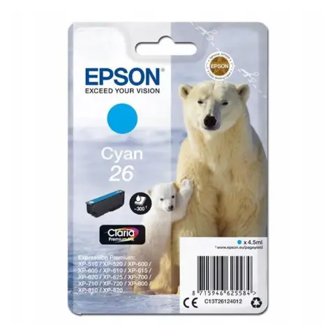Epson T2612 - Tusz cyan do Epson XP-510, XP-520, XP-600, XP-605, XP-610 ...
