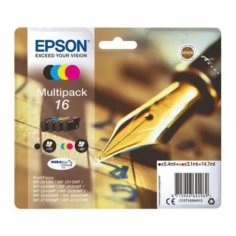 Zestaw Epson T1626 - Komplet tuszu do Epson WF-2010, WF-2500, WF-2510, WF-2520, WF-2530 ...