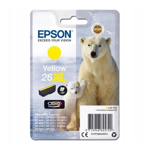 Epson T2634 - Tusz 26XL żółty do Epson XP-510, XP-520, XP-600, XP-610, XP-615 ...