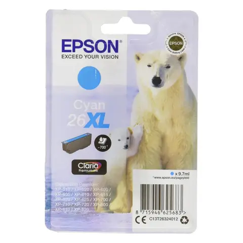 Epson T2632 - Tusz 26XL cyan do Epson XP-510, XP-520, XP-600, XP-610, XP-615 ...