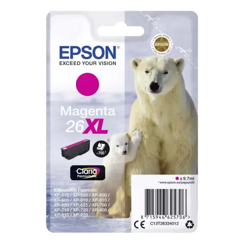 Epson T2633 - Tusz 26XL magenta do Epson XP-510, XP-520, XP-600, XP-610, XP-615 ...