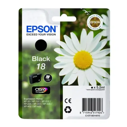Epson T1801 - Tusz czarny do Epson XP-30, XP-33, XP-100, XP-102, XP-200, XP-202 ...