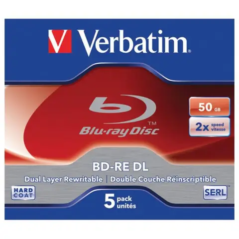 Verbatim BluRay BD-RE DL | 50 GB | x2 | 5 szt.| HARD COAT
