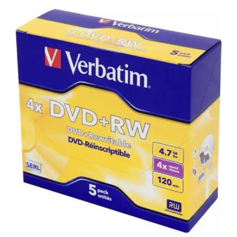 Płyty Verbatim DVD+RW 4.7GB x4 - Jewel Case - 5szt.