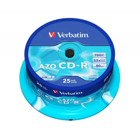 Płyty Verbatim CD-R 700MB 52x - Cake Box - 25 szt. - Crystal DLP