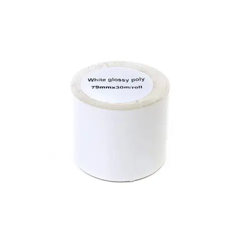 Etykiety błyszczące w rolce JetWorld Białe 79mm*30m zamiennik do Epson TM-3500 (rolka z perforacją wzdłużną, wielkość rdzenia 51mm)