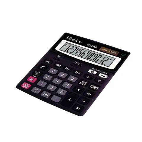 Vector kalkulator KAV CD-2460 BLK | biurowy | 12 miejsc | Czarny-8956125