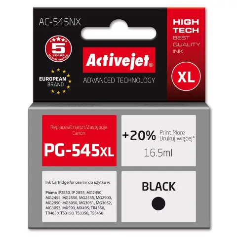 Activejet AC-545NX Tusz (zamiennik Canon PG-545XL; Supreme; 16,5ml; Black)