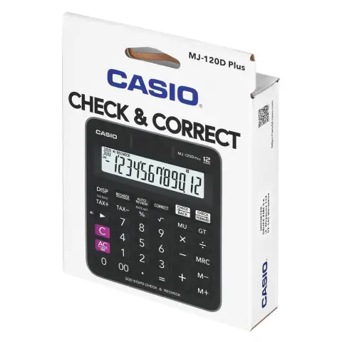 CASIO KALKULATOR BIUROWY MJ-120D PLUS CZARNY, 12 CYFROWY WYŚWIETLACZ-9477172