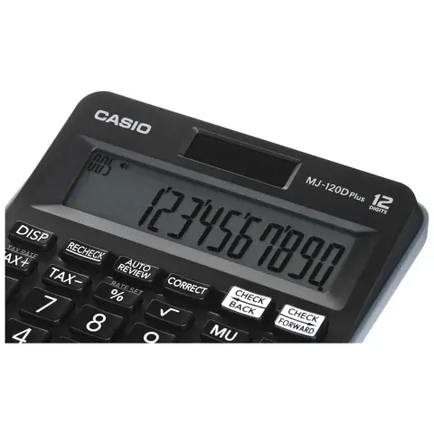 CASIO KALKULATOR BIUROWY MJ-120D PLUS CZARNY, 12 CYFROWY WYŚWIETLACZ-9477177