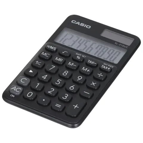 KALKULATOR KIESZONKOWY CASIO SL-310UC-BK CZARNY, 10 CYFROWY WYŚWIETLACZ