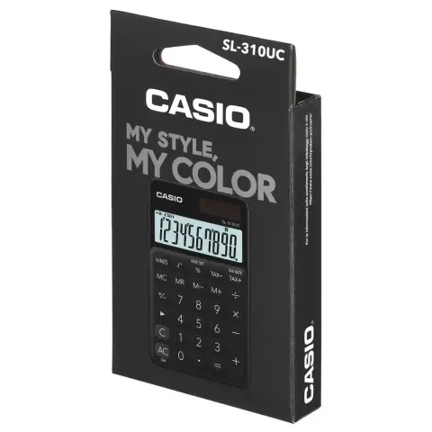 CASIO KALKULATOR KIESZONKOWY SL-310UC-BK CZARNY, 10 CYFROWY WYŚWIETLACZ-9477184