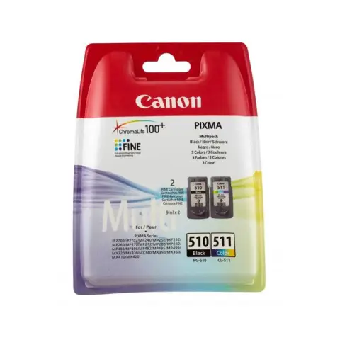 Zestaw tuszy Canon PG-510 / CL-511 Czarny / Kolor do drukarek (Oryginalny) [2x9ml]