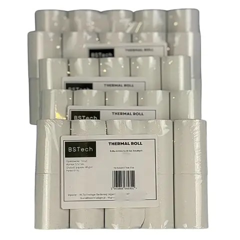 BSTech Papier, rolka termiczna do kas fiskalnych 57x15m 10 sztuk-9612979