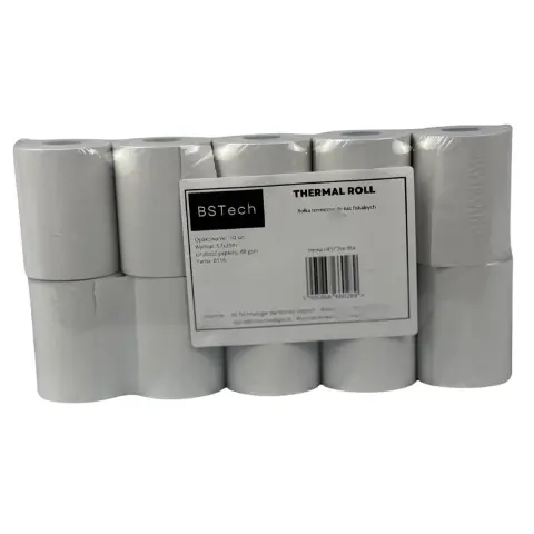 BSTech Papier, rolka termiczna do kas fiskalnych 57x25m 10 sztuk-9612990