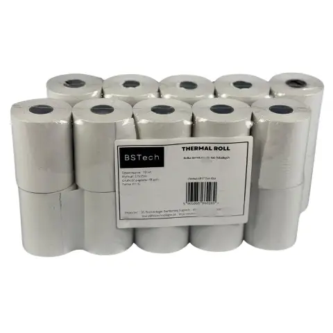 BSTech Papier, rolka termiczna do kas fiskalnych 57x25m 10 sztuk-9612991