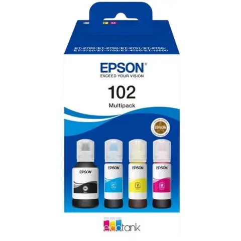 Zestaw Tuszy  Epson 102 / C13T03R640 CMYK do drukarek (Oryginalny) -4szt.